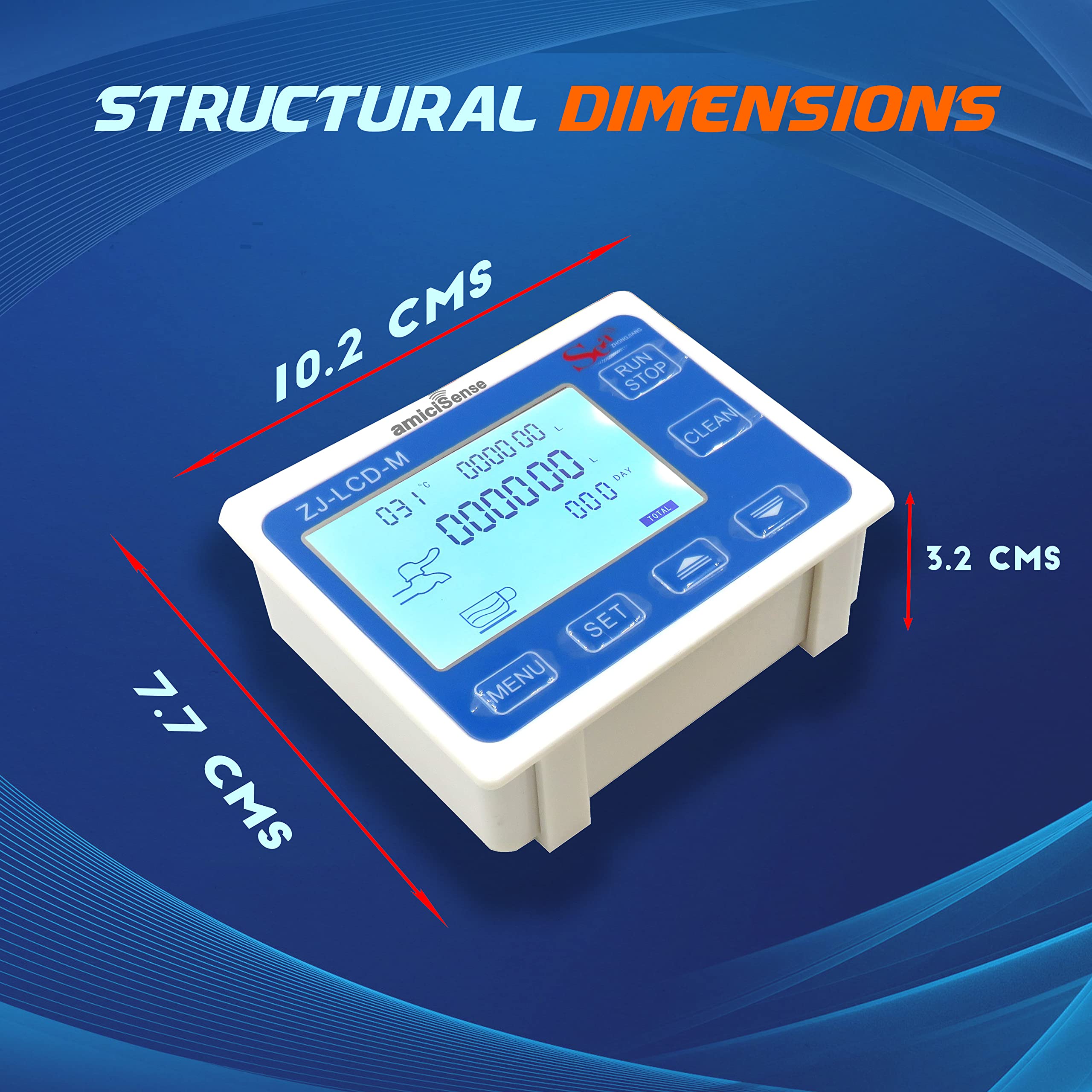 amiciSense Digital Flow Meter for Water with LCD Display | 1-25L/min Flow Range | Accurate G1/2 Flow Sensor | Real-Time Flow Rate, Temperature & Time Recording | Battery Indicator & Easy Installation 2