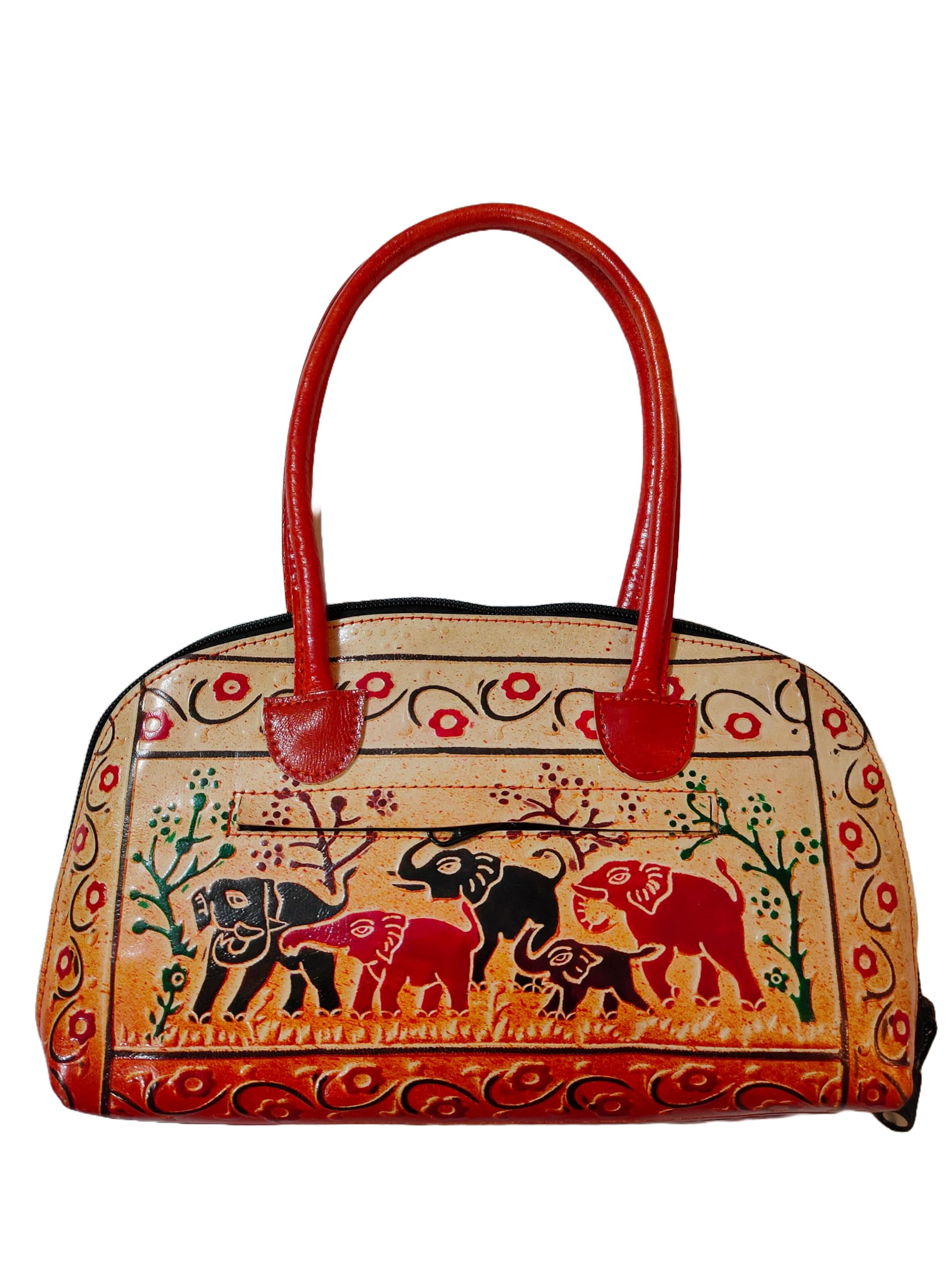 CLASSIQUE Shantiniketan Pure Leather Traditional Printed Handbag Purse for Women Batua Elephant Heard (B0CQVYDDT1) Amazon Price History, Amazon Price Tracker