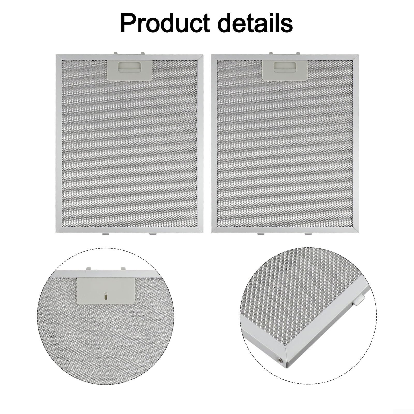 Juego de filtros de ventilación de aluminio para campana extractora, 2 unidades, filtro extractor de malla metálica para unidades de campana extractora de 280 x 350 x 9 mm