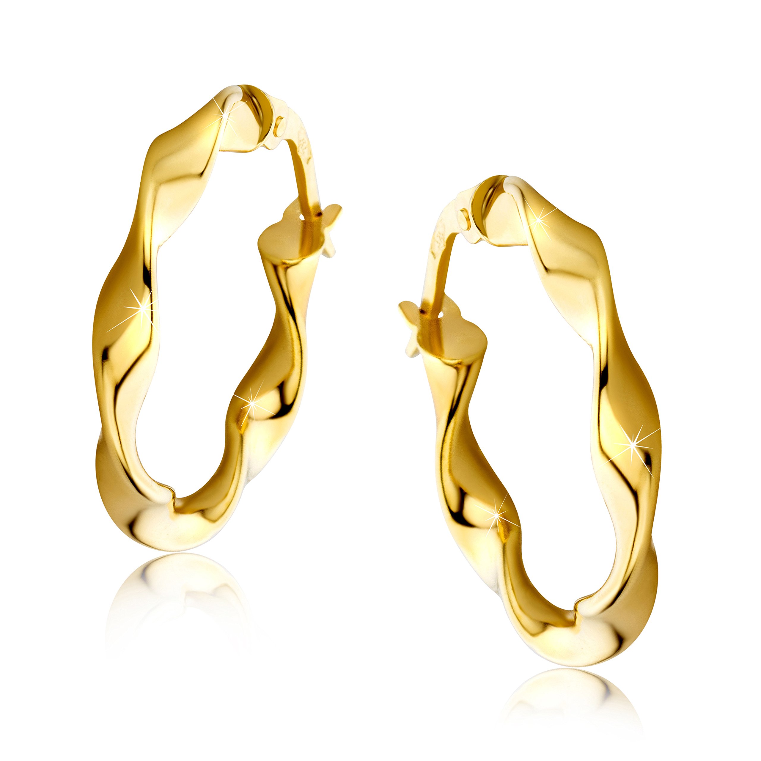 Orovipendientes de mujer aros en oro amarillo 9 kilates ley 375