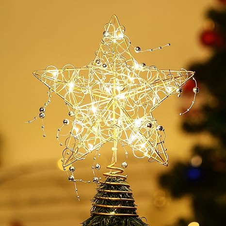 Amazon Co Jp ツリートップ Lewondr クリスマス ツリートップスター 星 Led 飾り 電池式 オーナメント トップスター ツリー 飾り星 七夕 装飾 女性 人気 彼女 バレンタインデー パーティー 記念日 誕生日 プレゼント 結婚 お祝い お礼 贈り物 19 5 24 5cm ゴールド おもちゃ
