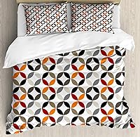 Vista 52 de Ambesonne Juego de funda de edredón de baloncesto, silueta de jugador de baloncesto, promoción de campeonato de competencia de atleta, juego de ropa