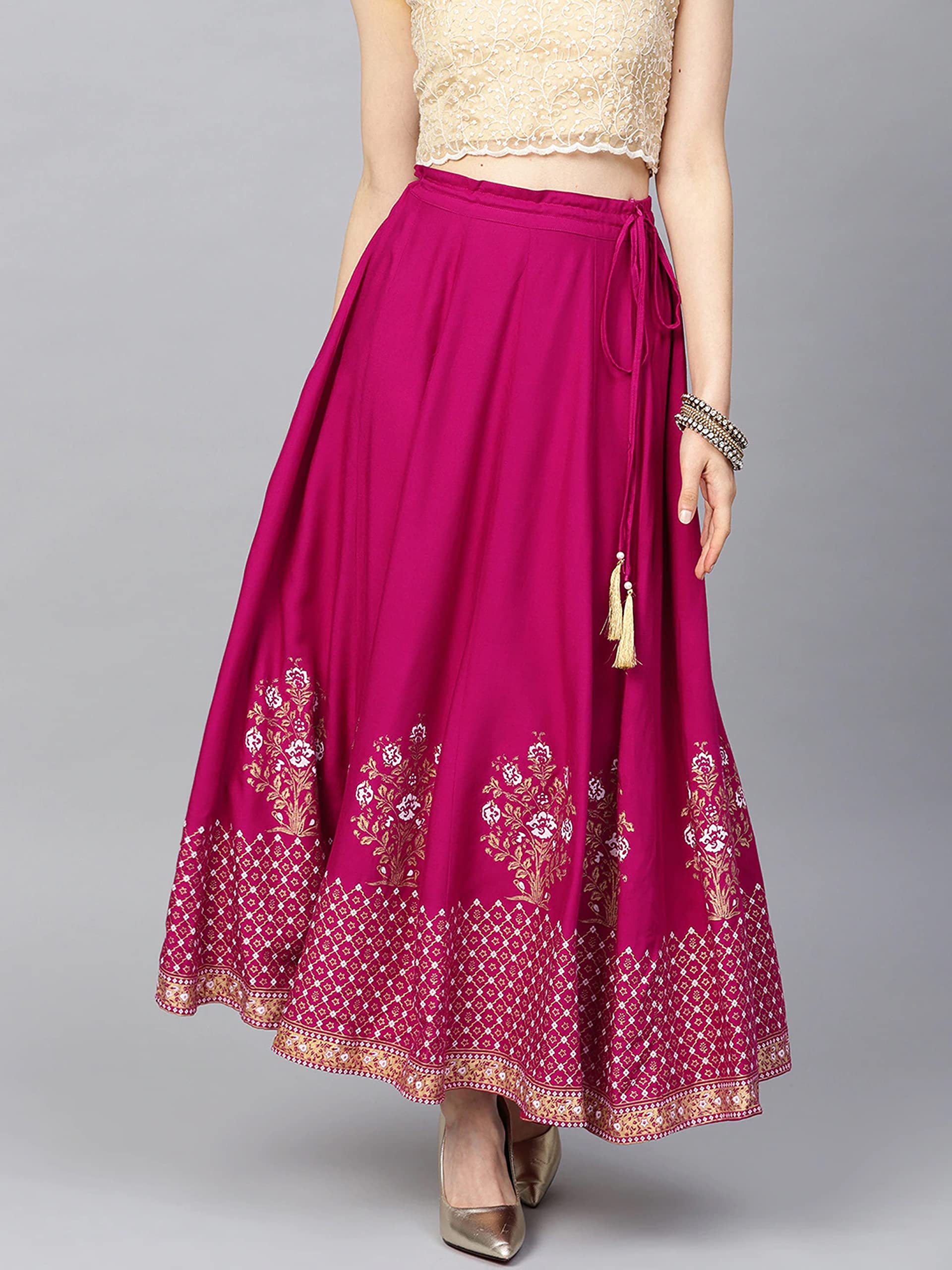 Gonne da donna lunghezza midi fluttuante altalena svasata plissettata alta vita elastica casual floreale a pois stampato lungo maxi gonna