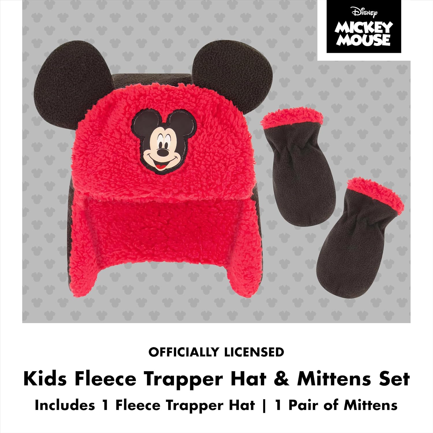 Disney boys Winter Hat and Mitten Set, Mickey Mouse Toddler Beanie for Ages 2-4