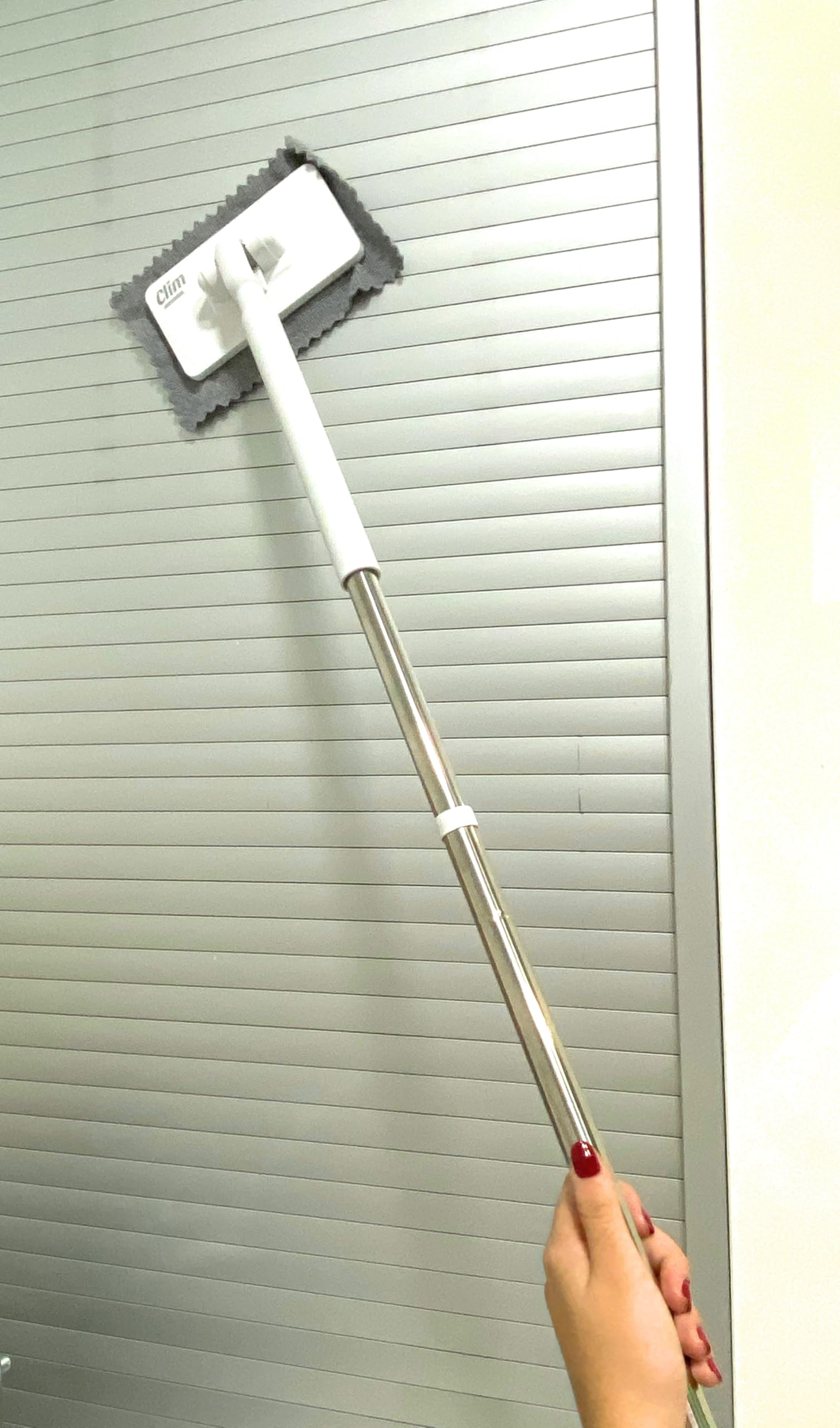 Clim Profesional Mini Mopa Multifunción con Clip, Sin Recambios, Mango de Acero Inoxidable, para Limpieza de Paredes, Azulejos, Muebles y Cristales