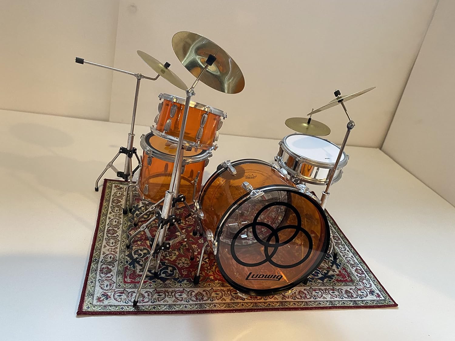 FanMerch Miniature Vintage Drum Rug for 1:4 Scale Axe Heaven Drum Kits for Display Only