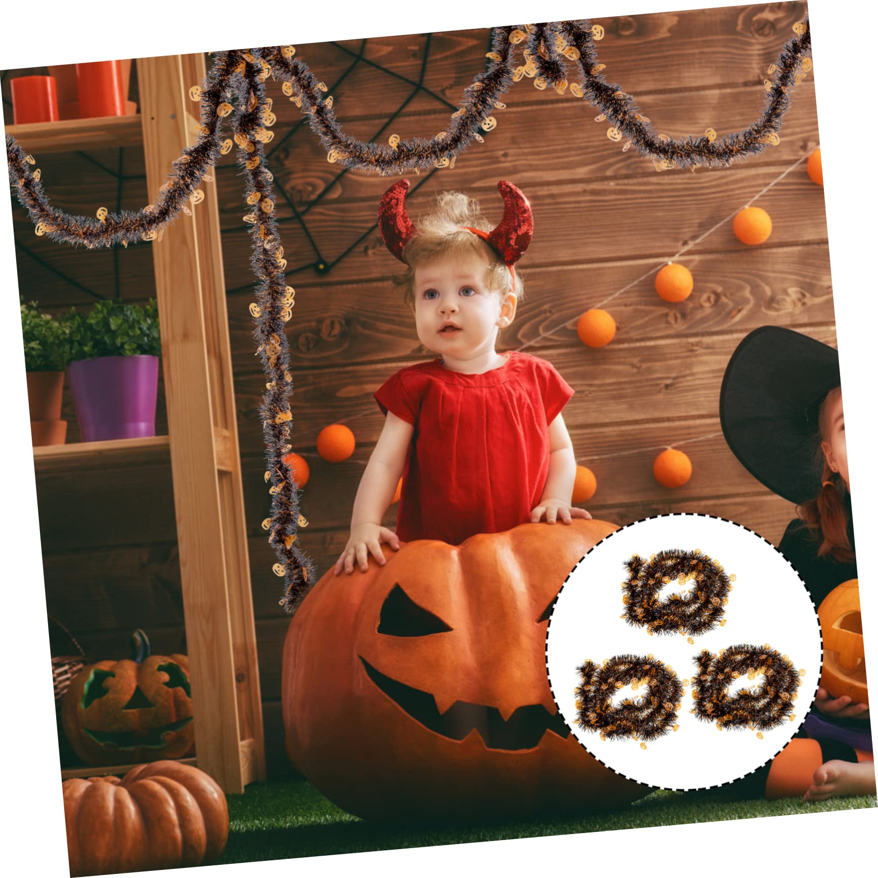 Ciieeo 9 STK Halloween-Dekorationen Halloween glänzende Girlande Halloween-Schlafzimmerdekorationen Halloween wanddeko Halloween aussendeko metalldeko Lametta Halloween-Girlande für Baum