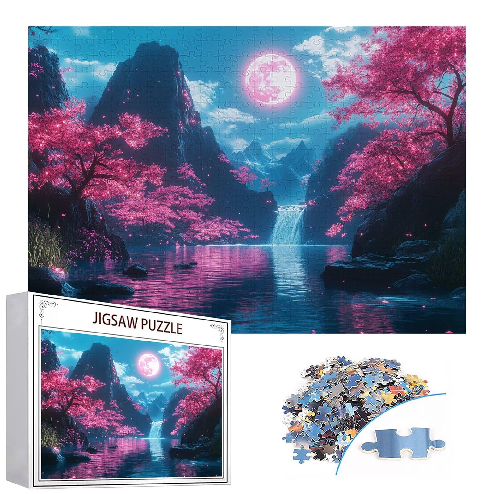 Puzzle 3000 elementów księżyc puzzle dla dorosłych góry 122 x 81 cm unikalne rzemiosło klasyczne 3D drewniana układanka do rodzinnych gier biznesowych, układanka zrób to sam do dekoracji ścian domu