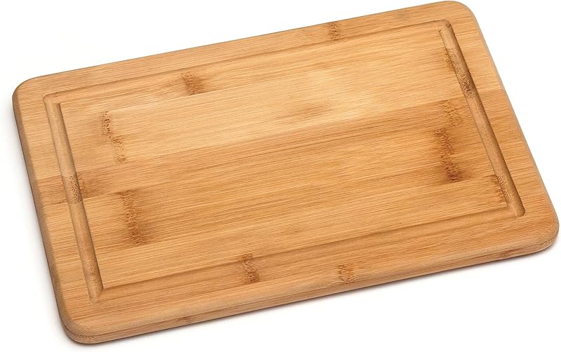 Lipper International Bamboo Wood Kitchen Cutting and Serving Board with Non-Slip Cork Backing, Small, 11-3/4" x 7-3/4" x 5/8"
