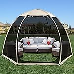 Alvantor Screen House Mesh Tent, 10 x10 FT Pop Up Outdoor Gazebo with Sun Shade Mosquito Net for Backyard Garden, Beige