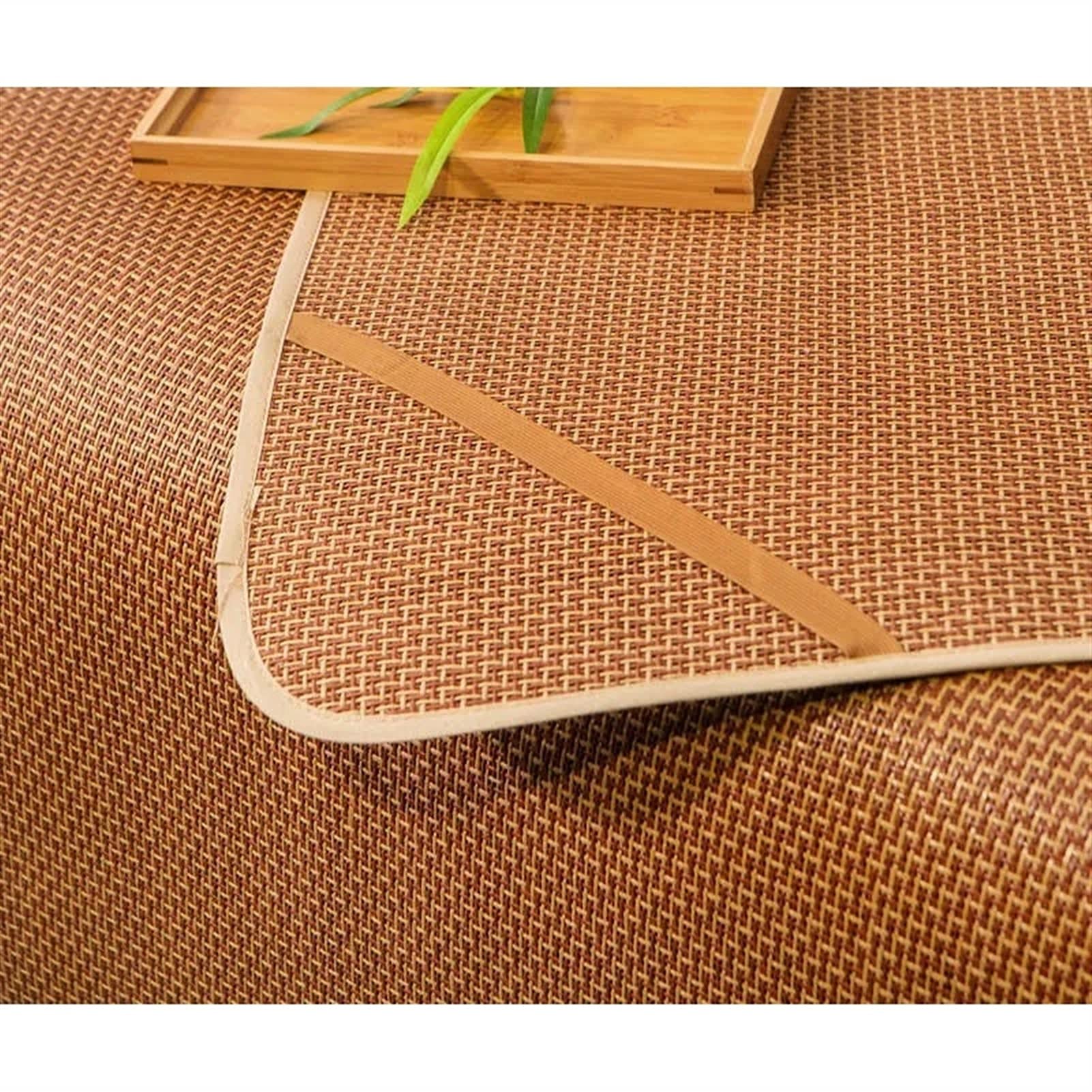 Colchoneta de paja de ropa de cama, colchón de ratán transpirable suave, cama de estera de bambú, colchón de enfriamiento de verano almohadilla de topper, ropa de cama para cama doble cama dob