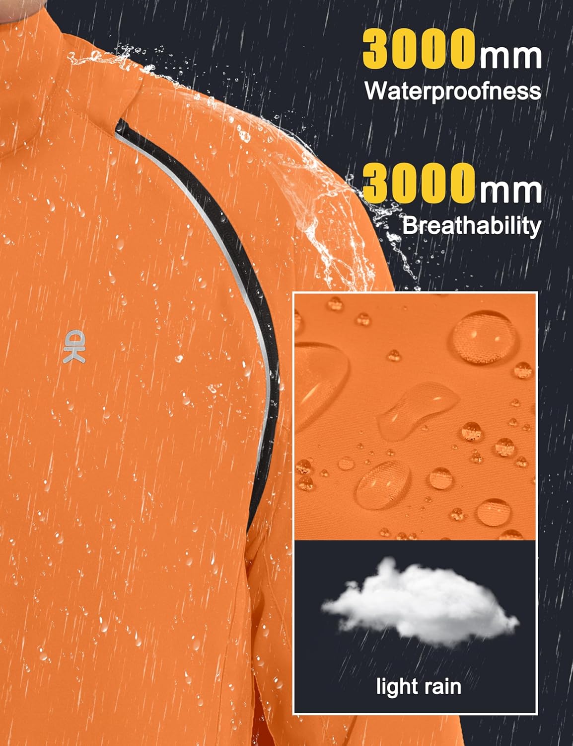 Little Donkey Andy Men's Quick-dry Running Jacket, Convertible UPF 50+ Cycling Jacket Windbreaker with Removable Sleeves - Image 4