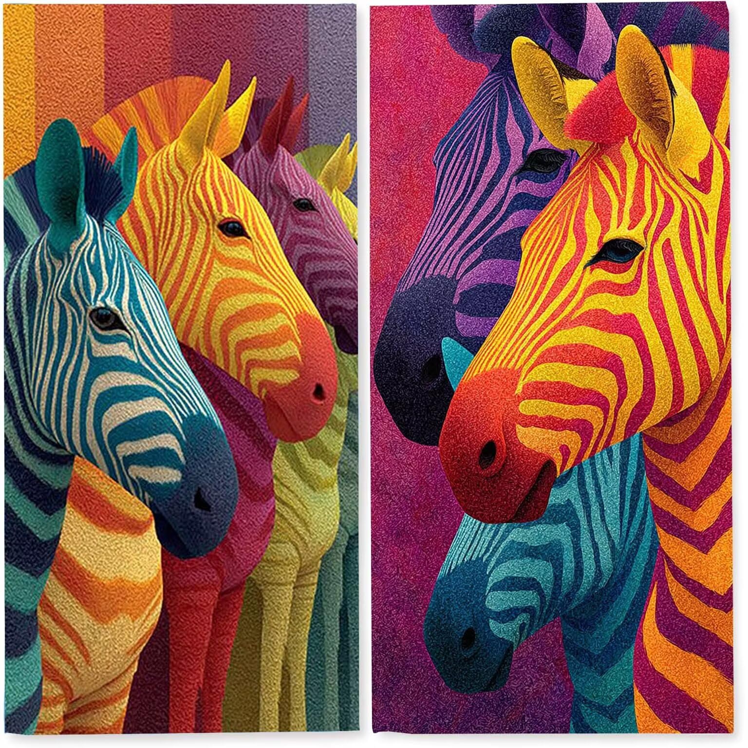 Strandtuch XXL 2 Set Microfaser Handtucher Mikrofaser Badetuch Beach Towels 90x200 cm Schnelltrocknend Dünn Strandtücher Leicht Badehandtuch Stranddecke Sandfrei Microfasertuch (Zebra Farbe) z-7423