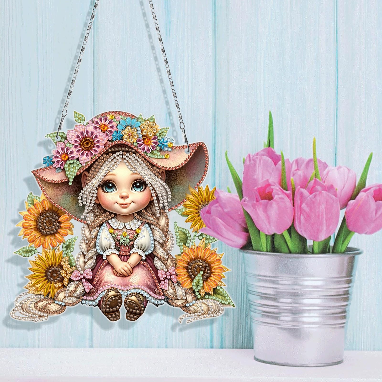 MAXBYE Kerst Diamond Painting Hangende Hanger Kits Volwassenen, Kerstman Diamond Art Ornamenten met Ketting, DIY Crystal Gem Hangers voor Thuis Muur of Venster Kerstdecoratie 20x20cm MAXBYE Kerst Diamond Painting Hangende Hanger Kits Volwassenen, Kerstman Diamond Art Ornamenten met Ketting, DIY Crystal Gem Hangers voor Thuis Muur of Venster Kerstdecoratie 20x20cm