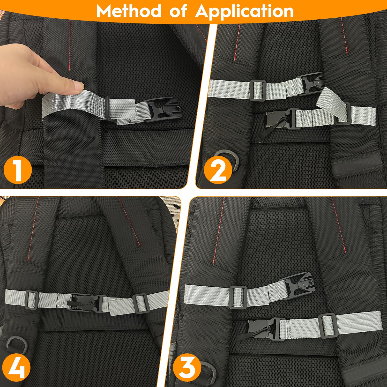 2pcs correas ajustables para el pecho, hebilla magnética, correa de pecho antideslizante, liberación rápida, correas de repuesto para mochila para senderismo, mochilas escolares (negro, gris)