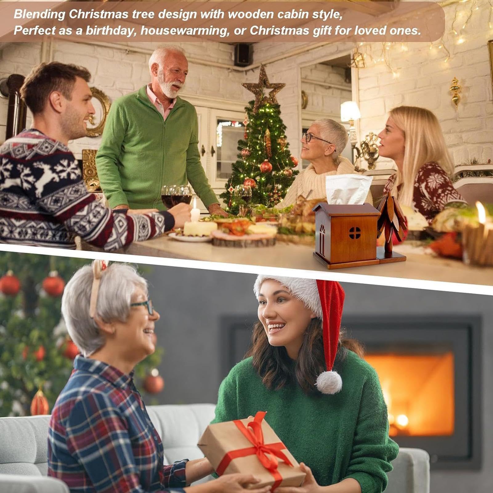 Dessous de plat pour plats chauds – Décoration de Noël rustique pliable en