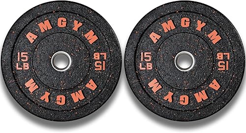 Juego de placas de parachoques con motas de colores, placas de pesas estándar de 2 pulgadas, pesas de alto rebote y bajo ruido sin olor para