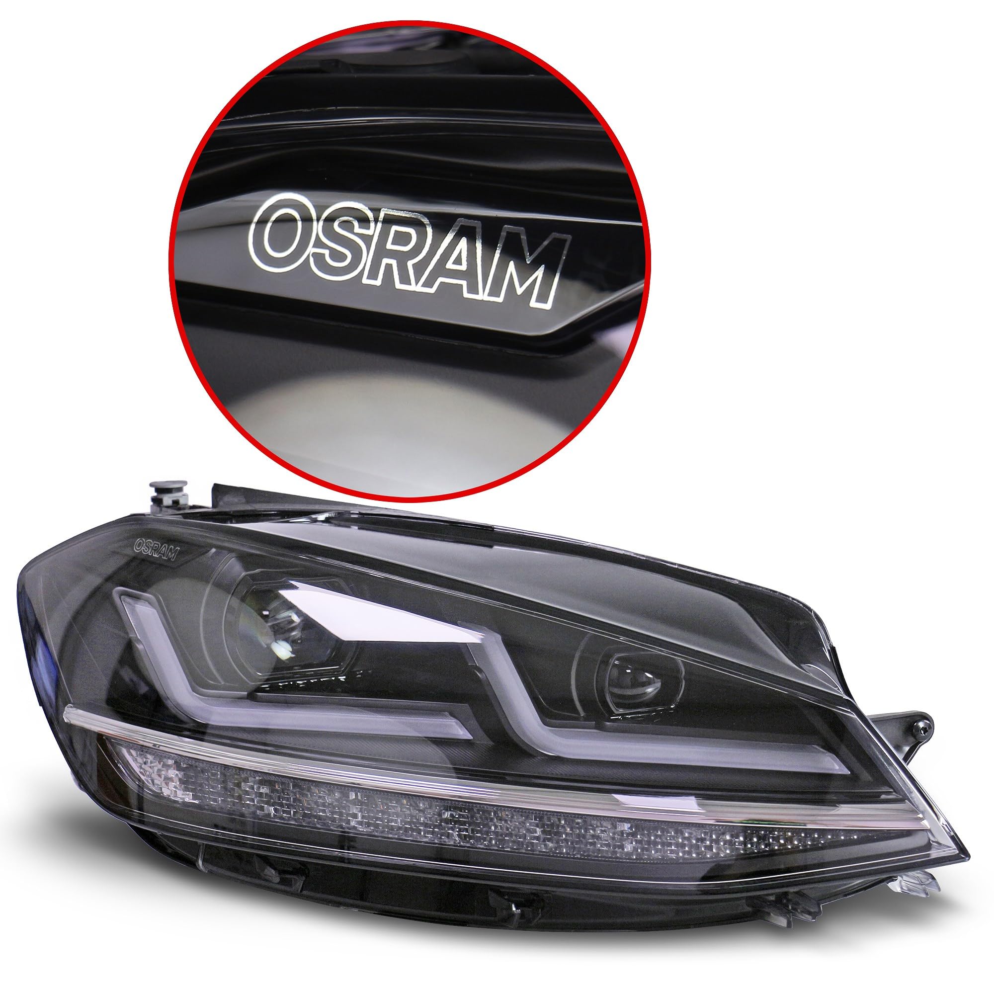 OSRAM LEDriving reflektor LED do VW Golf 7.5, Golf VII Facelift, Black Edition, zamiennik halogenu
