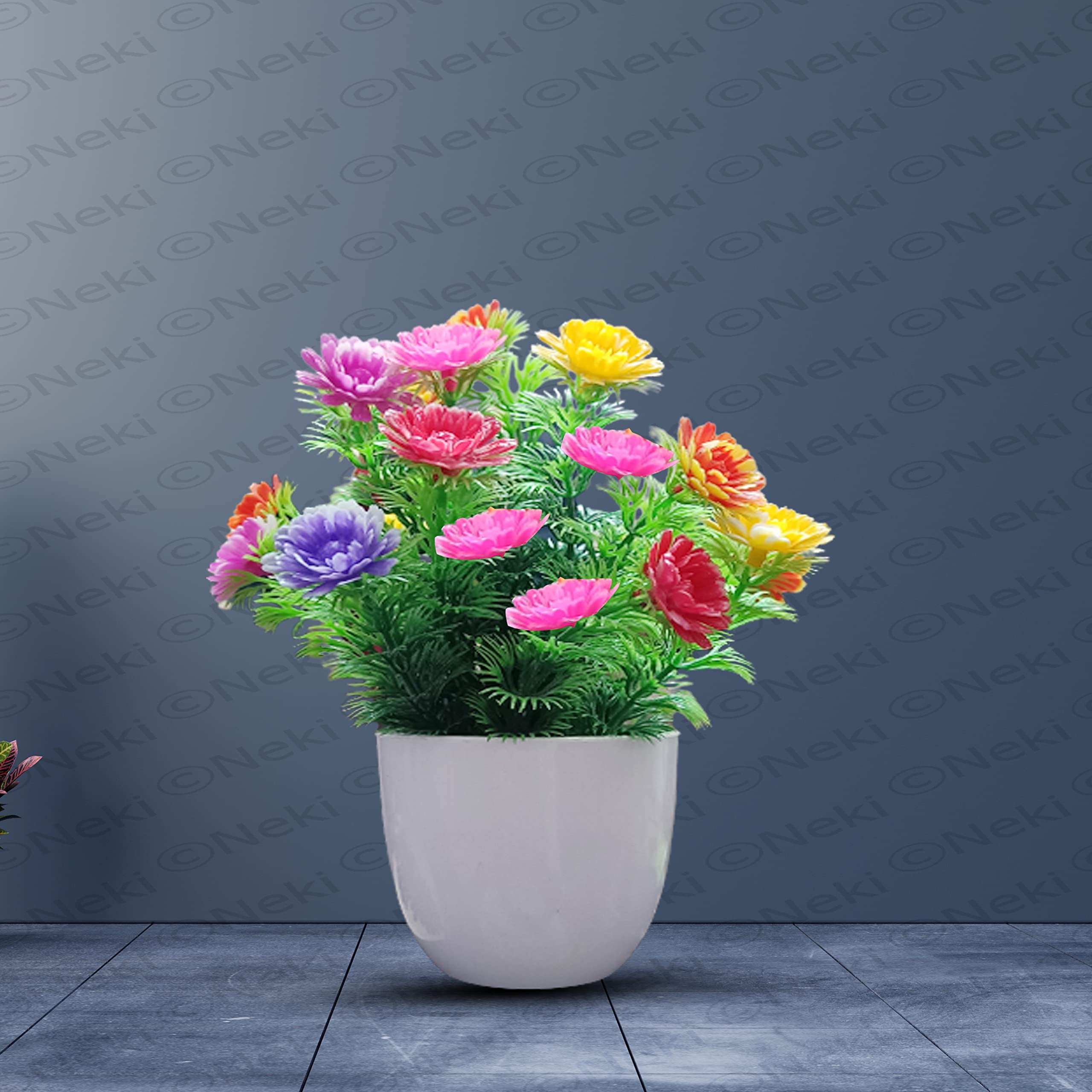 NEKI Home Office Desktop Décor Bonsai Wild Artificial Plant with Pot