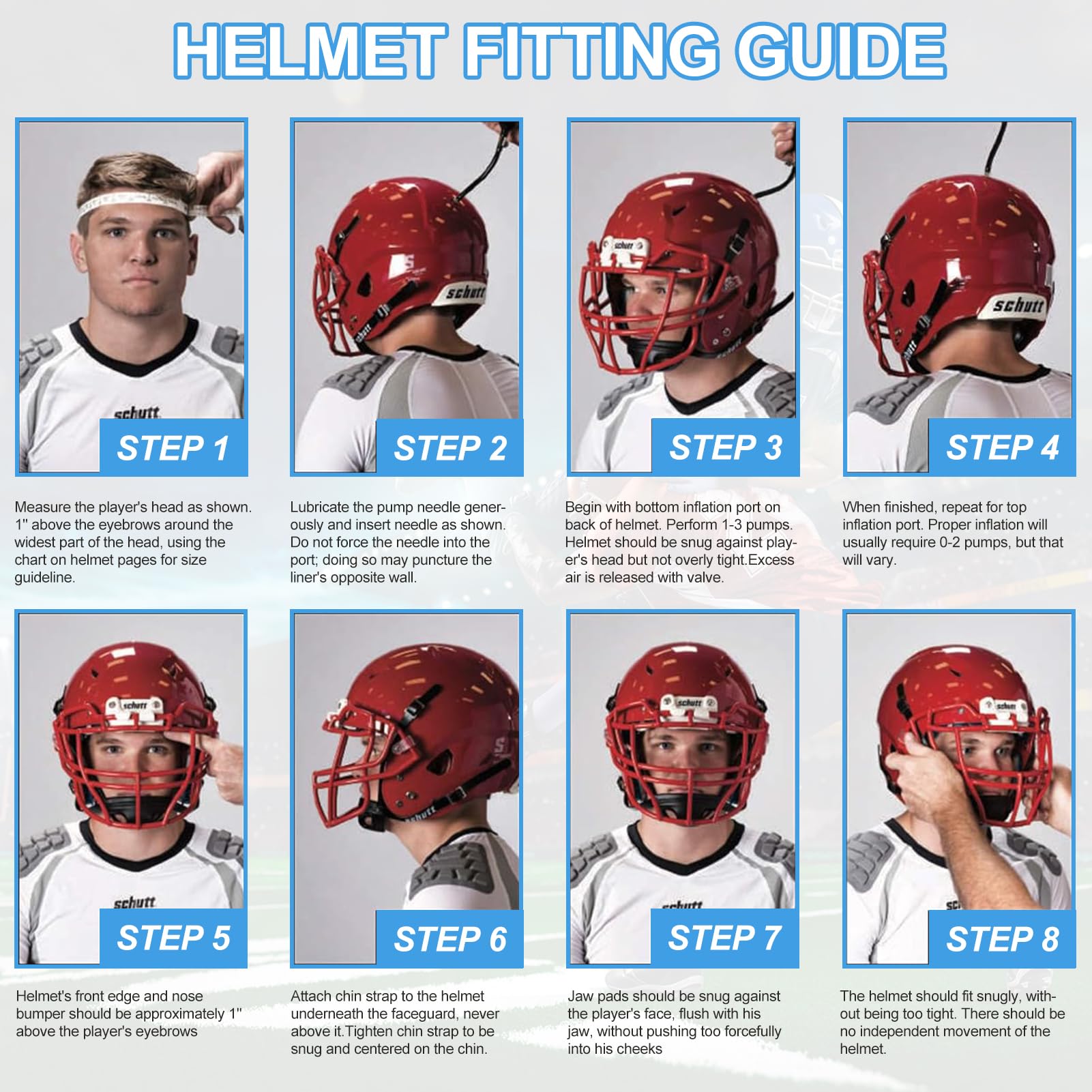 Kit pompa per casco da calcio, pompa manuale universale per casco con valvola di rilascio e lubrificante, tre aghi di gonfiaggio
