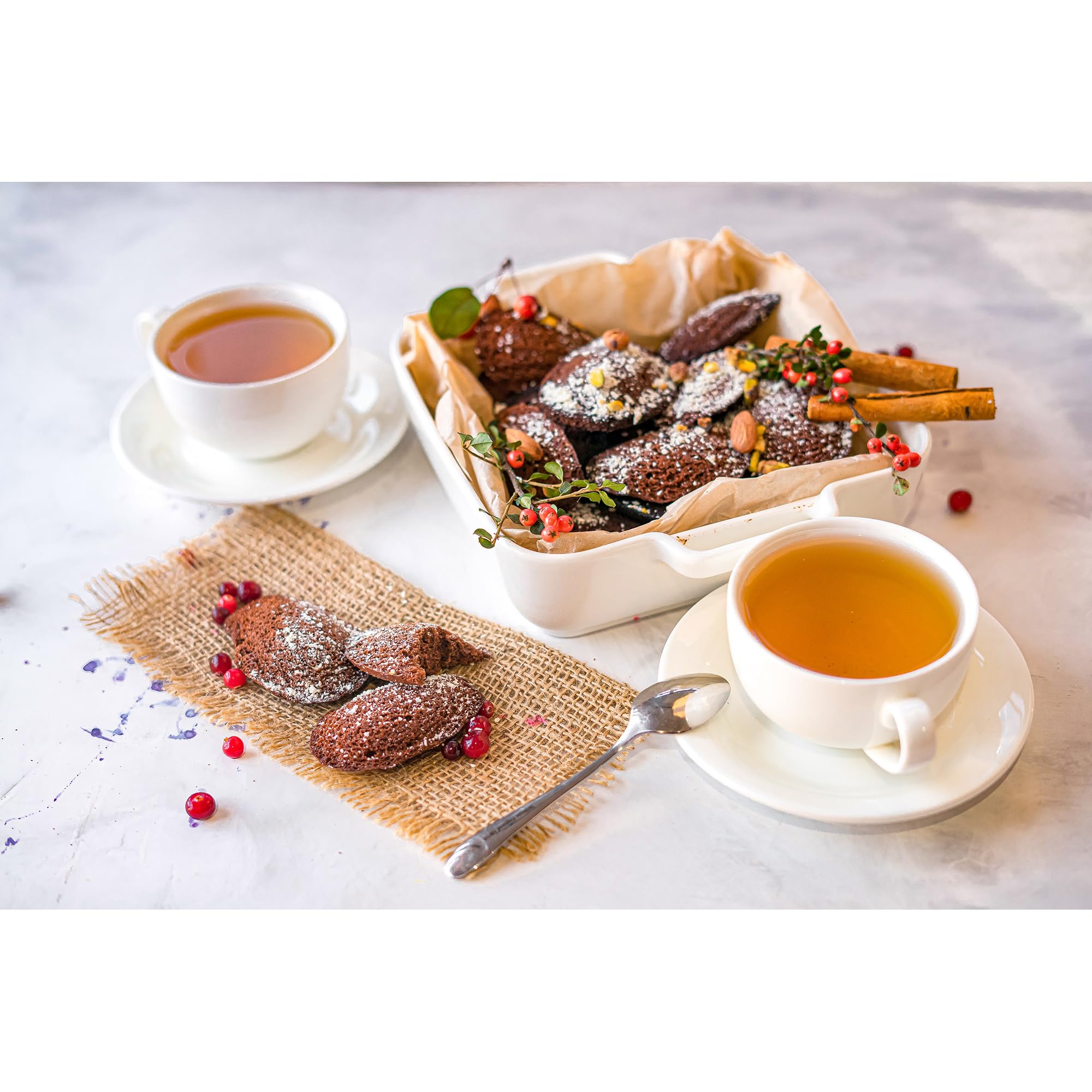 Wilmax WL-993002/6C - Juego de Tazas de café y platillos (Porcelana, 100 ml, 6 Unidades), Color Blanco