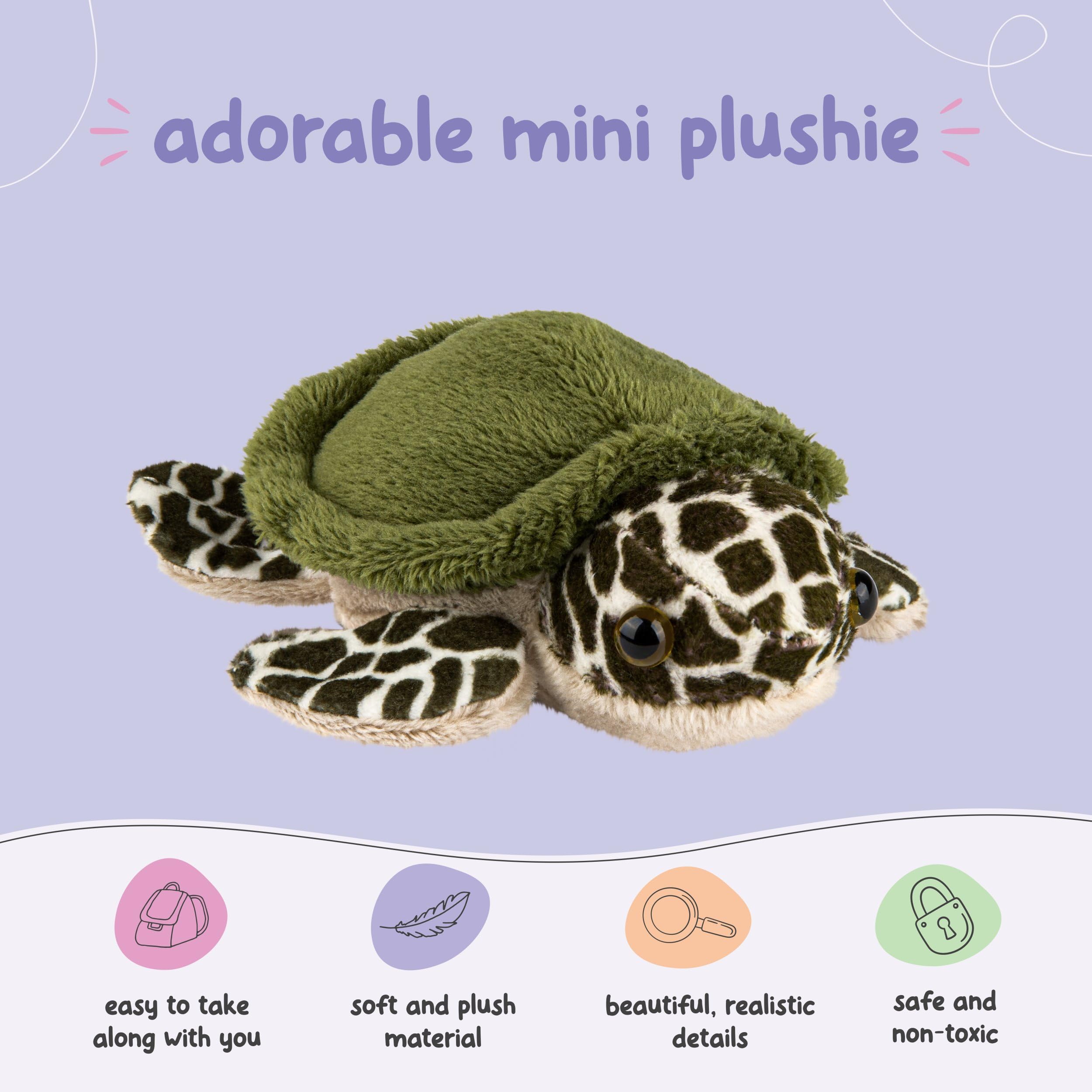 15 Pcs Mini Plush Turtle Stuffed Animals - 5.5 Inch Green Sea Turtle Keychain, Bulk Party Favors, Cute Decor