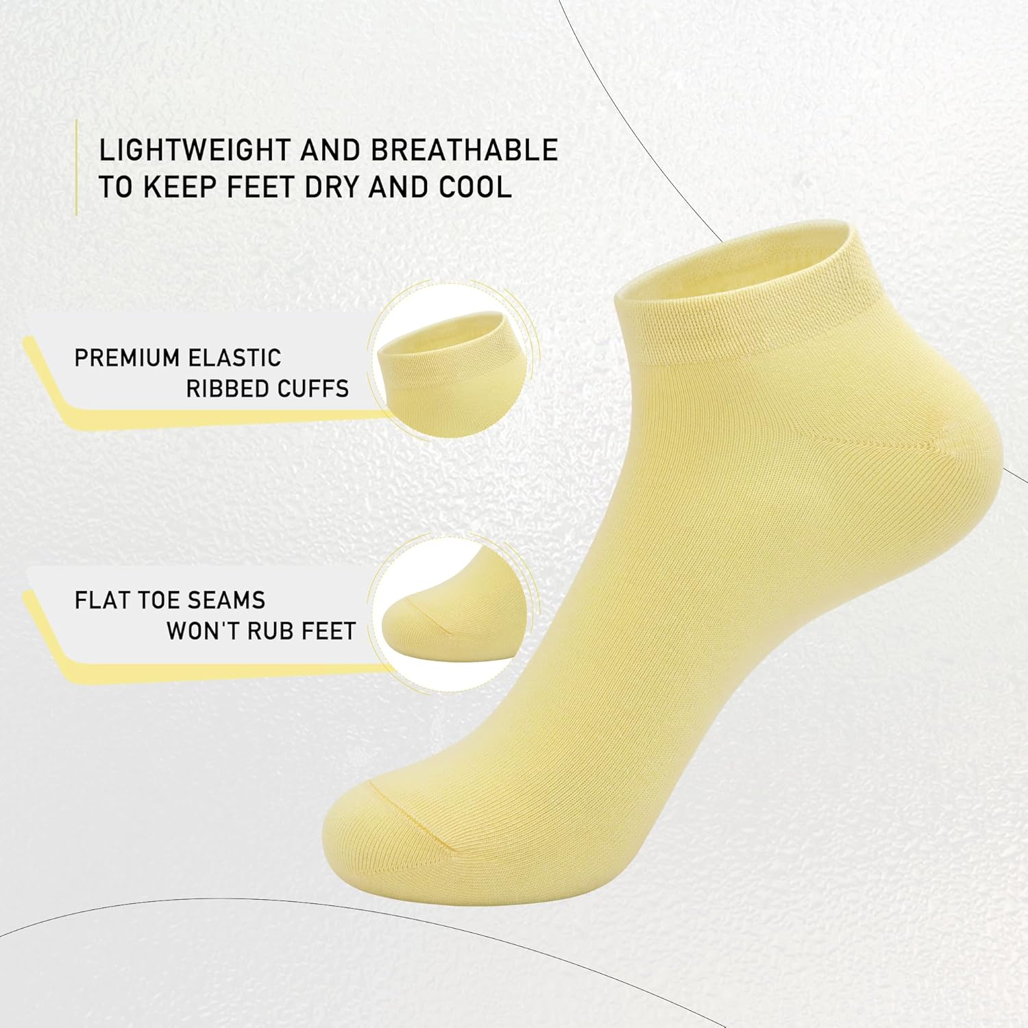 SERISIMPLE Women Viscose Bamboo Ankle Socks Low Cut Thin Sock Lightweight Pastal Color Soft Sock 5 Pairs - Image 4