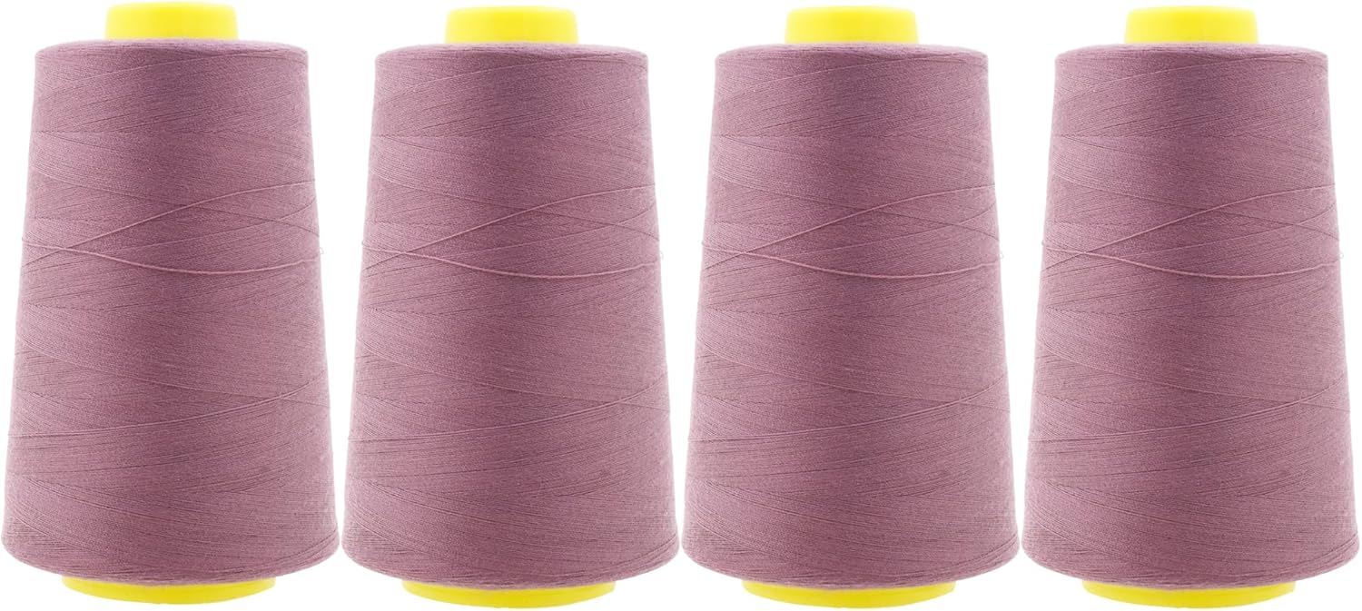 Mandala Crafts 4 Pack of Serger Threads Mauve Threads for
