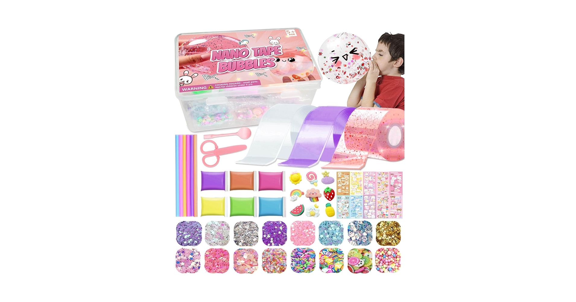 Amazon.com: Jimcii Pink Nano Tape Bubble Kit with Box