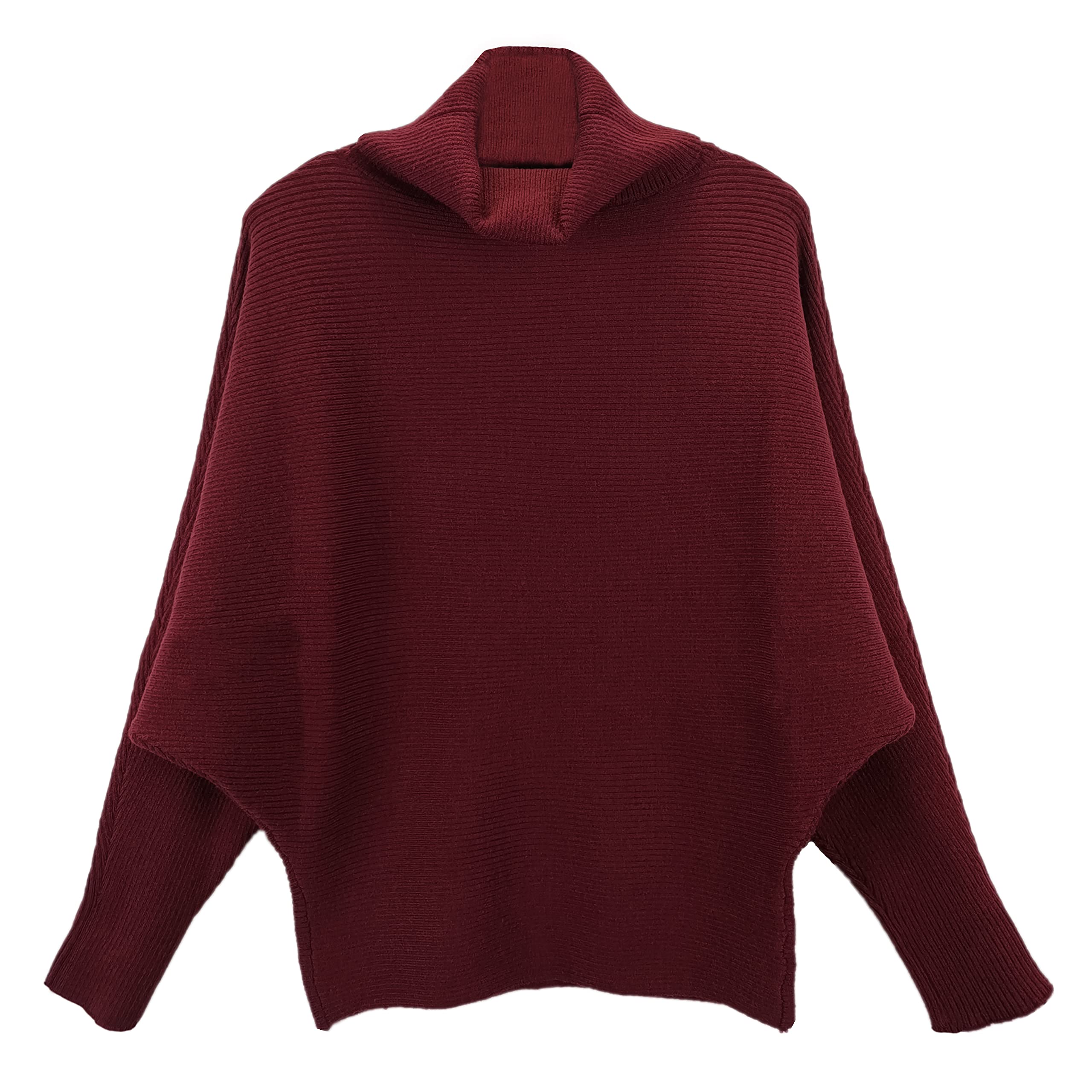 GABERLY Turtleneck Batwing Sleeves Dolman Knitted Oversized Sweaters and Pullovers Tops for Women