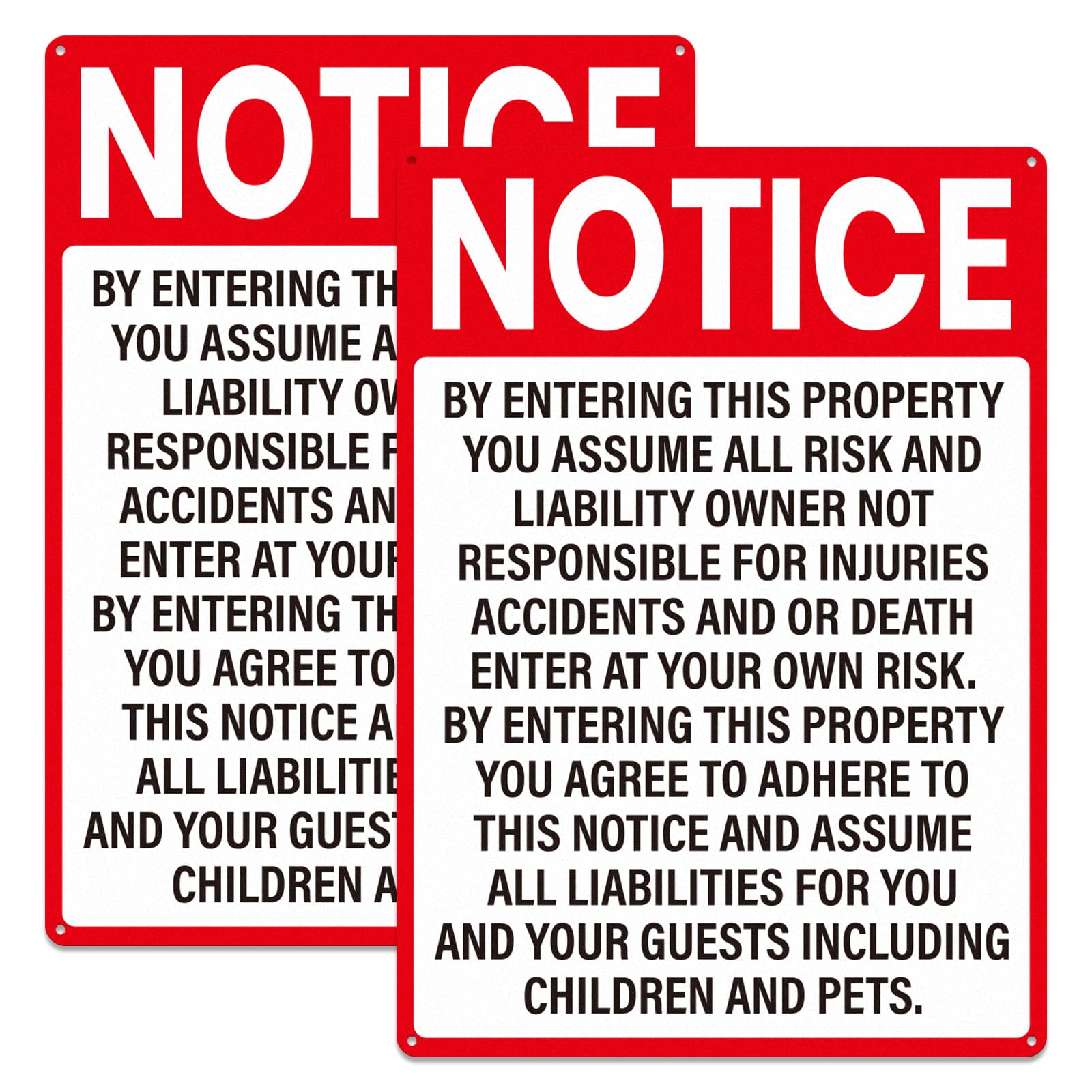2 Pack Not Responsible for Accidents or Injuries Sign 10"×14" Blue — Amazon image 10