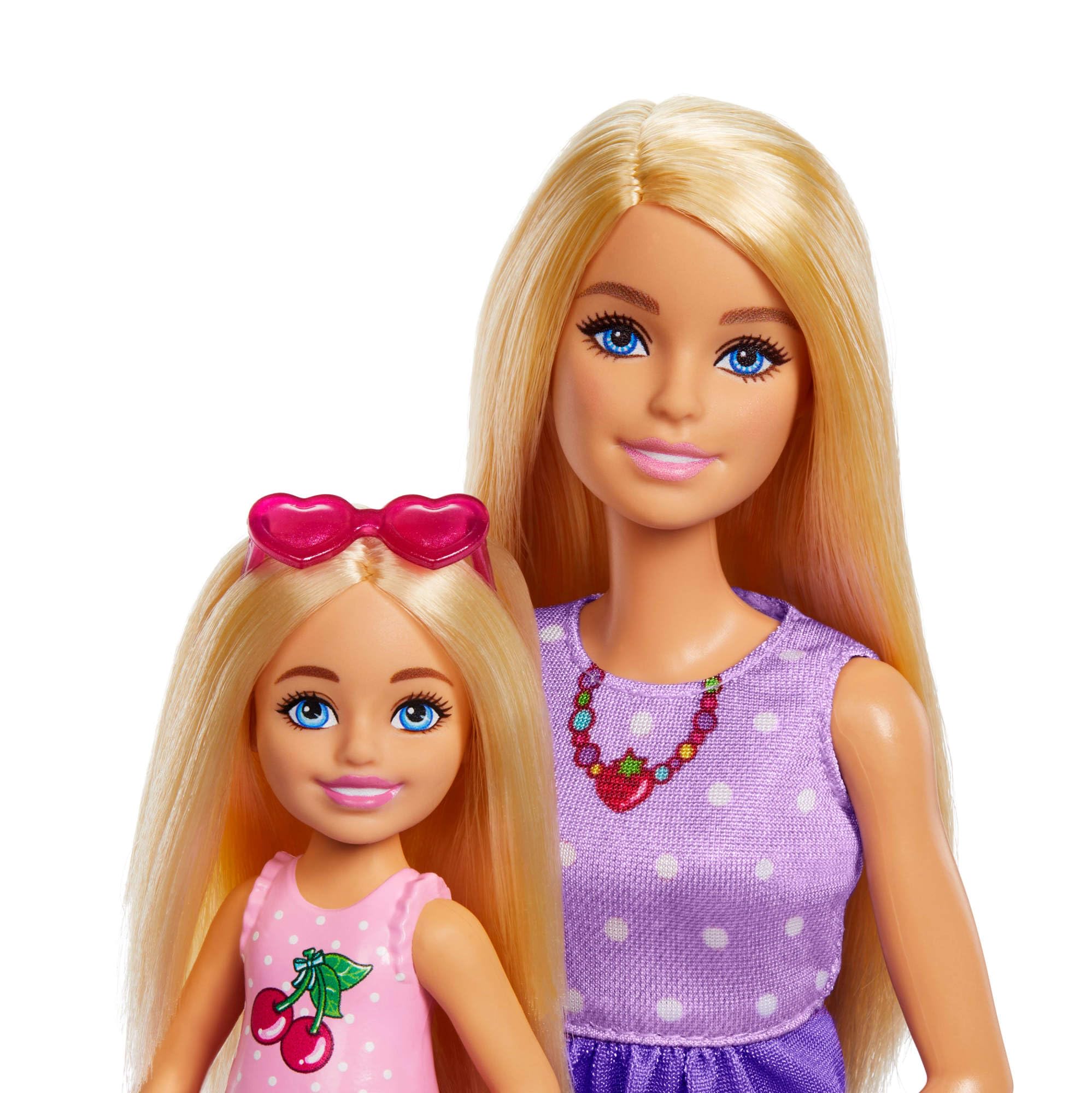 Barbie - Famiglia e Amici, set con bambole Barbie Malibu e la piccola Chelsea, più di 9 accessori e abiti a tema picnic inclusi, giocattolo per bambini, 3+ anni, JBF43