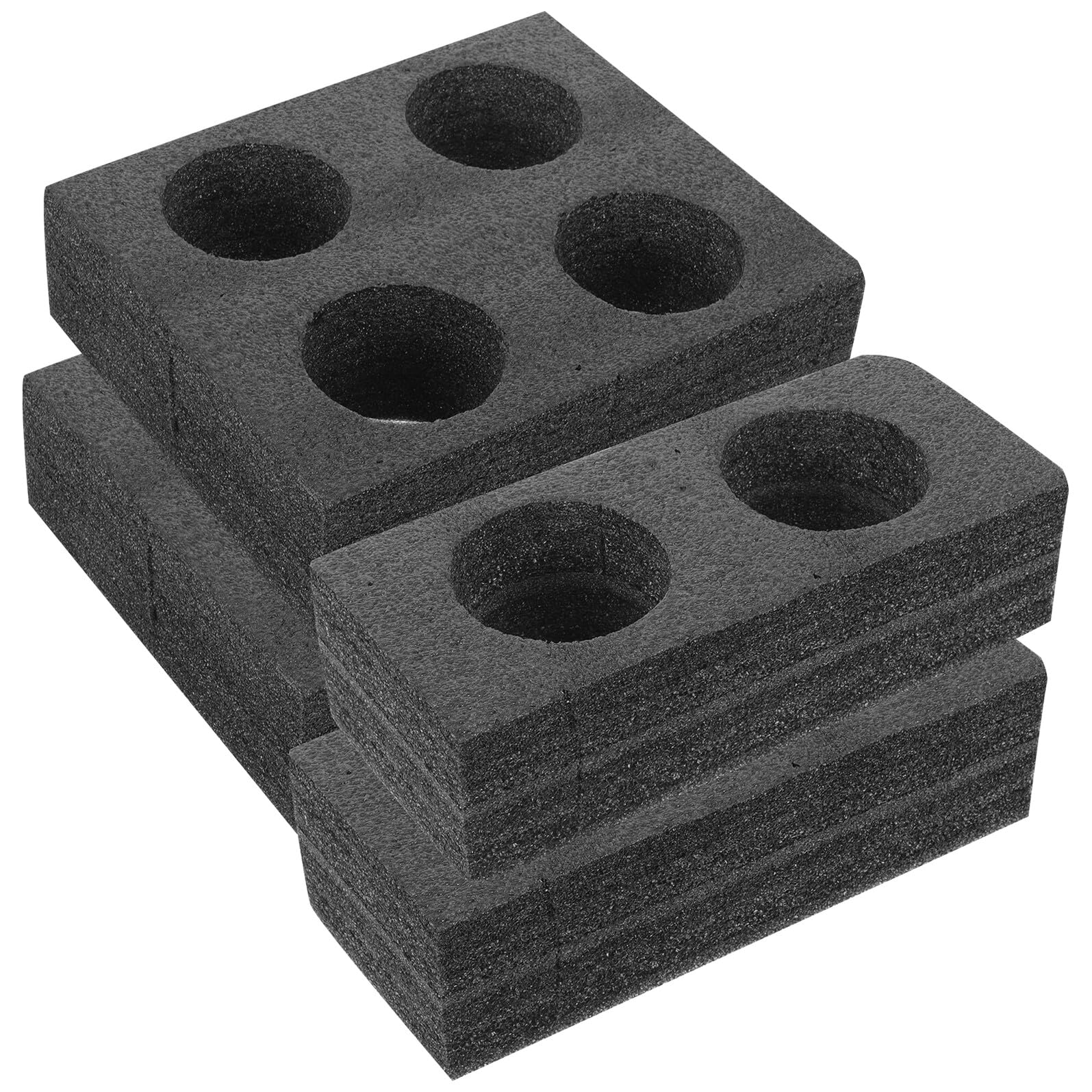 4 piezas Bandejas Portavasos Perlas Negras Soporte Anti-caídas para Bebidas para Llevar para Cafeterías Oficinas y Restaurantes con Portavasos Dobles y Cuádruples Ligero y