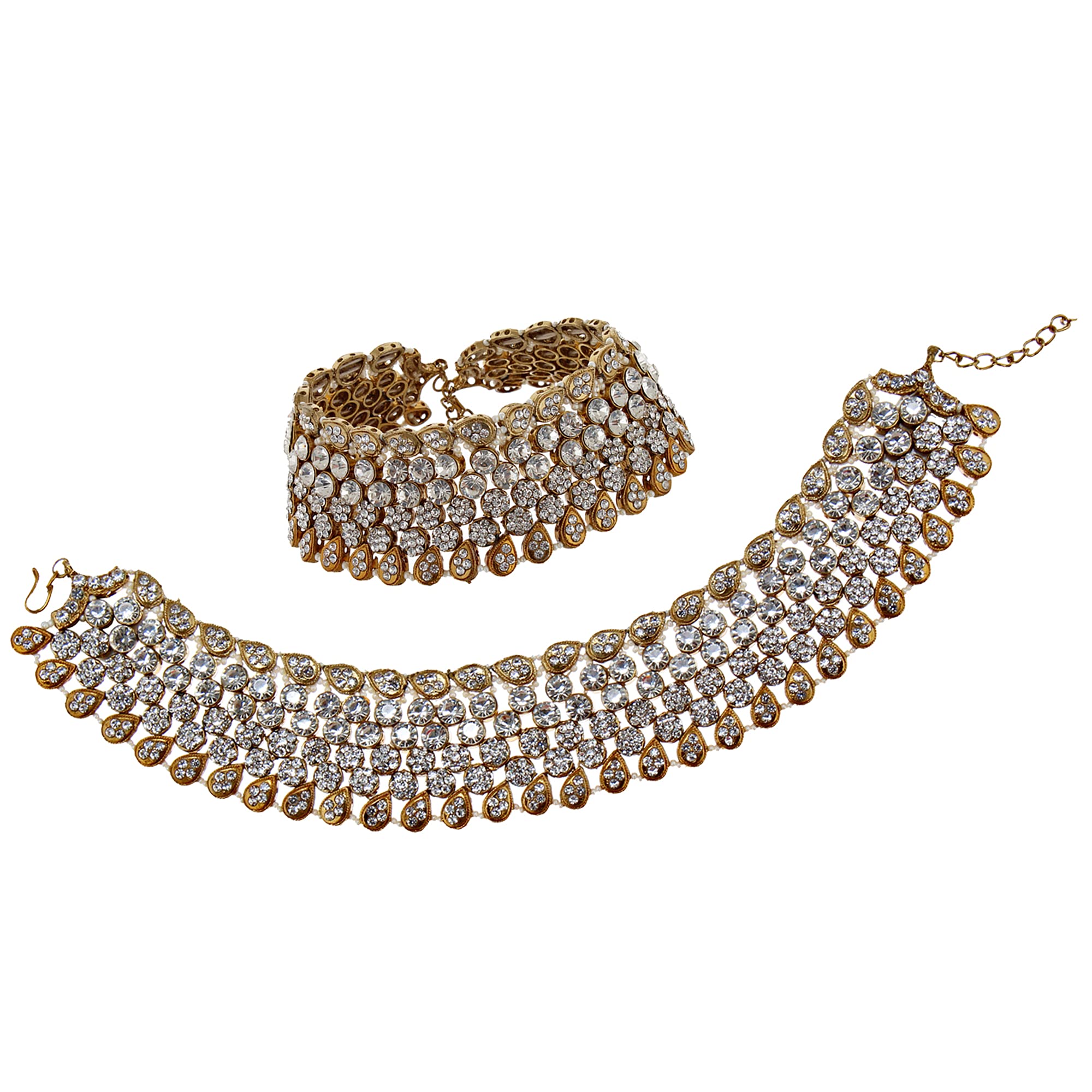 Designer White Color Antique Polish Anklet Payal Pair of One for Girls & Women (1951-I2YP-389-W)-image-35