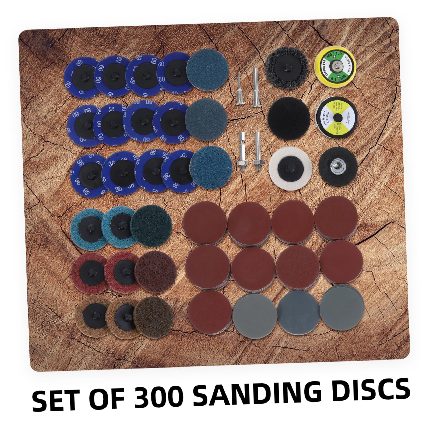 ULTECHNOVO Kit di 300 Dischi Abrasivi Rotondi per Levigatura con Platorelli da 3mm e 6mm, in Plastico e Alumina, Resistente All'usura per Lavorazione del Legno e Restauro Mobili