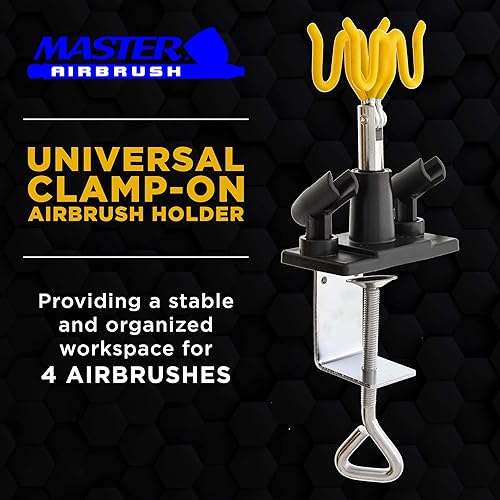 Miniatura 2 de Master Airbrush® Soporte universal para aerógrafo con abrazadera. Capacidad para hasta 4 aerógrafos y todas las marcas, Master, Iwata, Paasche,