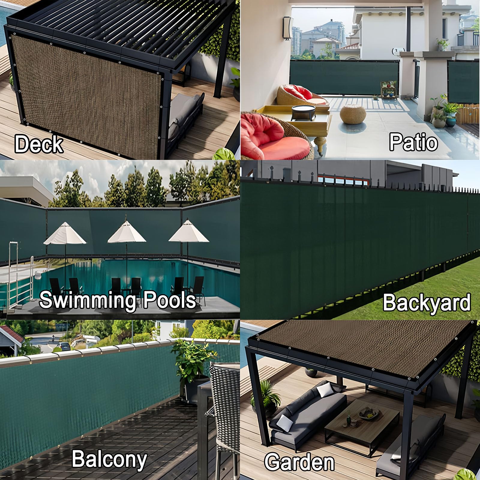 Pokrywa Na Siatkę Zapewniającą Prywatność Na Balkonie 90 x 220 cm Oddychająca Chroni Prywatność Na Balkonie Osłona Ochronna HDPE Na Balkon, Ciemnozielony