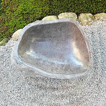Amazon.co.jp: つくばい 蹲 手水鉢 石 (S) 鉢 水鉢 睡蓮鉢 スイレン鉢