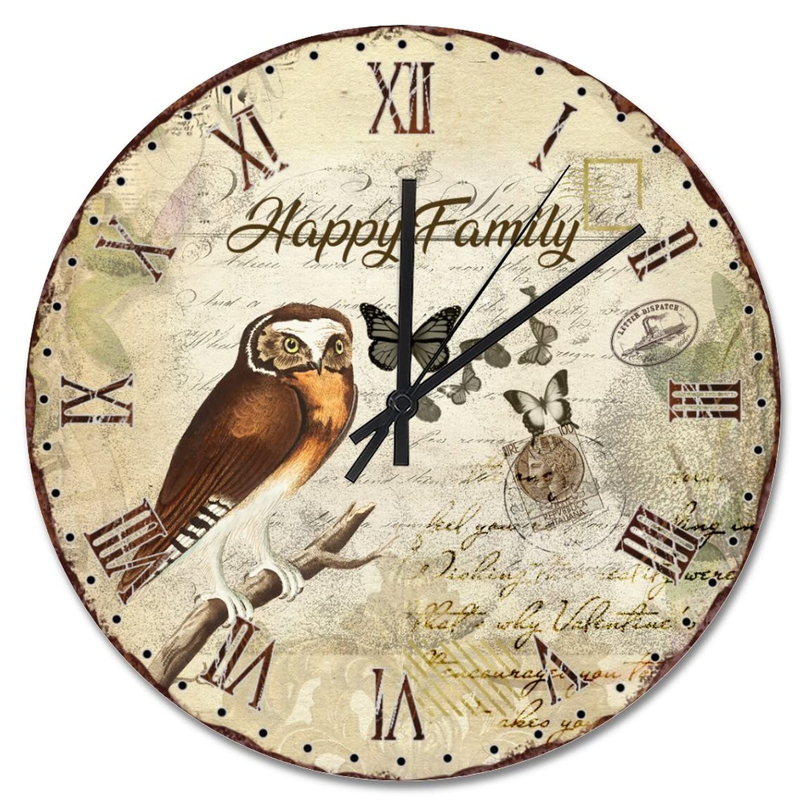 Horloge murale de ferme rétro en bois pour une décoration de chambre vintage