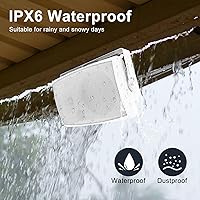 Vista 4 de STUDIOFINIX Altavoces Bluetooth para exteriores de 6.5 pulgadas, 400 W, impermeables, con cable, sistema de altavoces impermeables para montaje