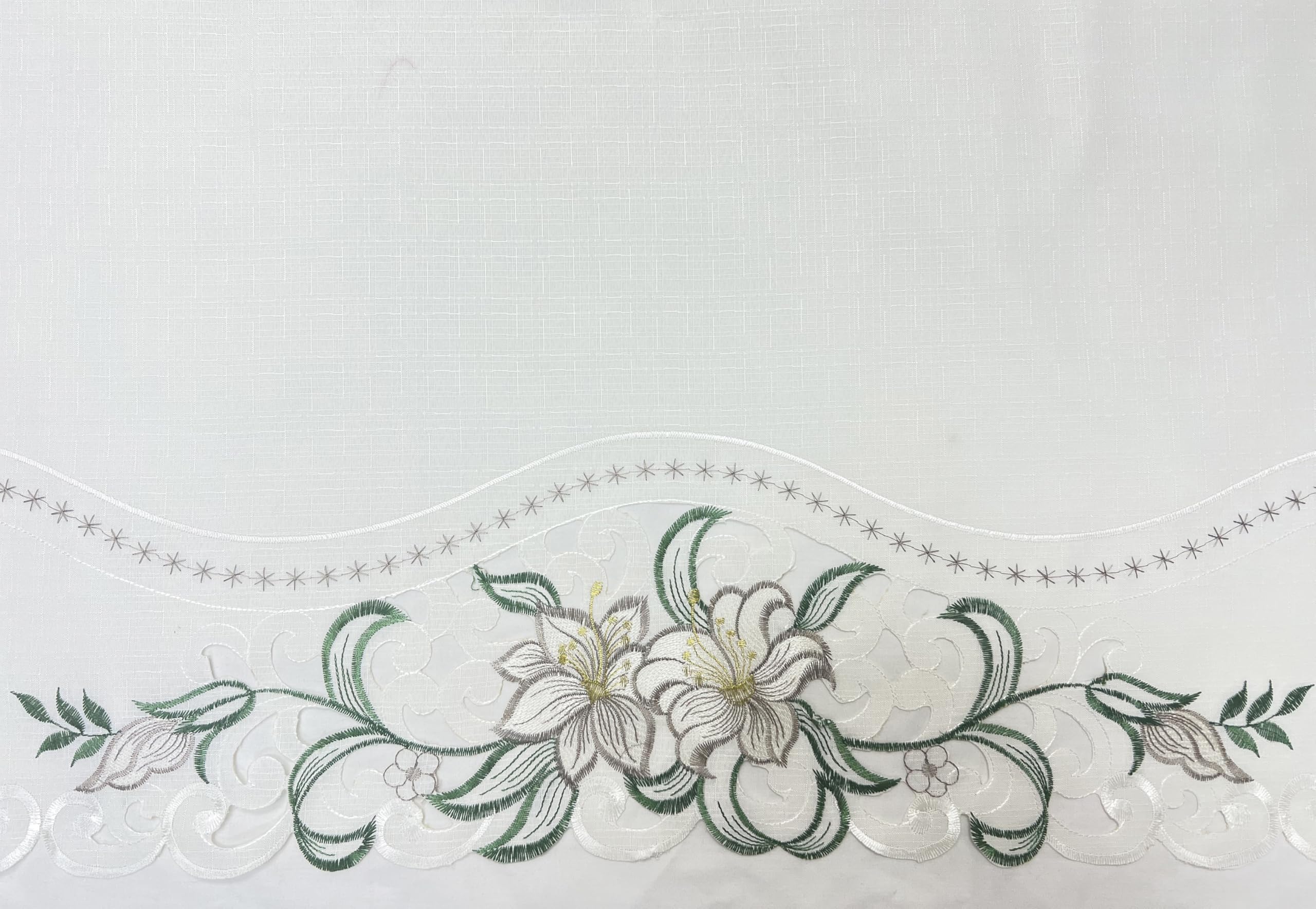 Colorful Lily Fragrance Kitchen Curtains - 3pc Set -4 Colorful Lily Fragrance Kitchen Curtains - 3pc Set -4