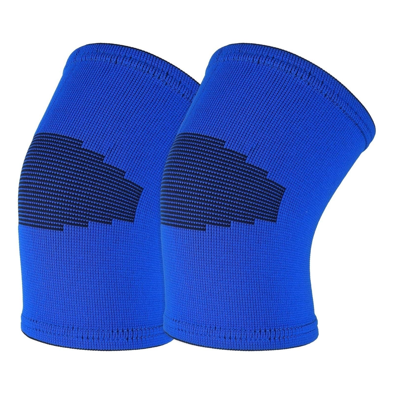 Ginocchiera Ginocchiere, Traspiranti, Elastiche, morbide, Adatte per Basket, pallavolo Tutore Ginocchio(Blue,Large)