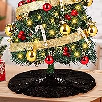 Vista 28 de ShinyBeauty - Falda de árbol de Navidad bordada y con lentejuelas de 24.0 pulgadas, falda de árbol de Navidad de poliéster para decoración de Navidad