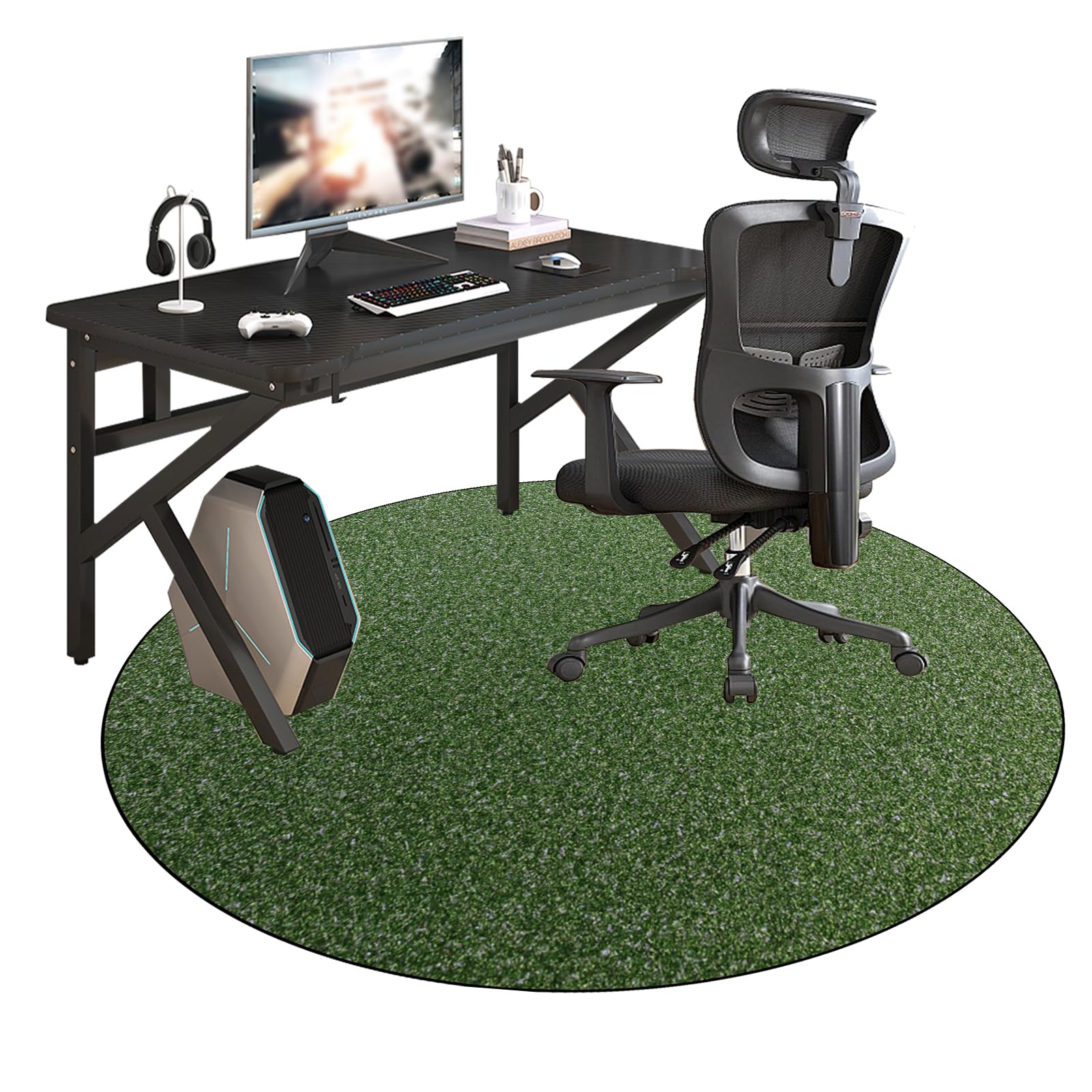 140 cm Redondo Alfombra Silla Gaming, Alfombra Multiusos para el Hogar, Protector Suelo Silla Ruedas, Alfombra de Protección de Suelo, Alfombra de Suelo para Suelos Duros, Laminado