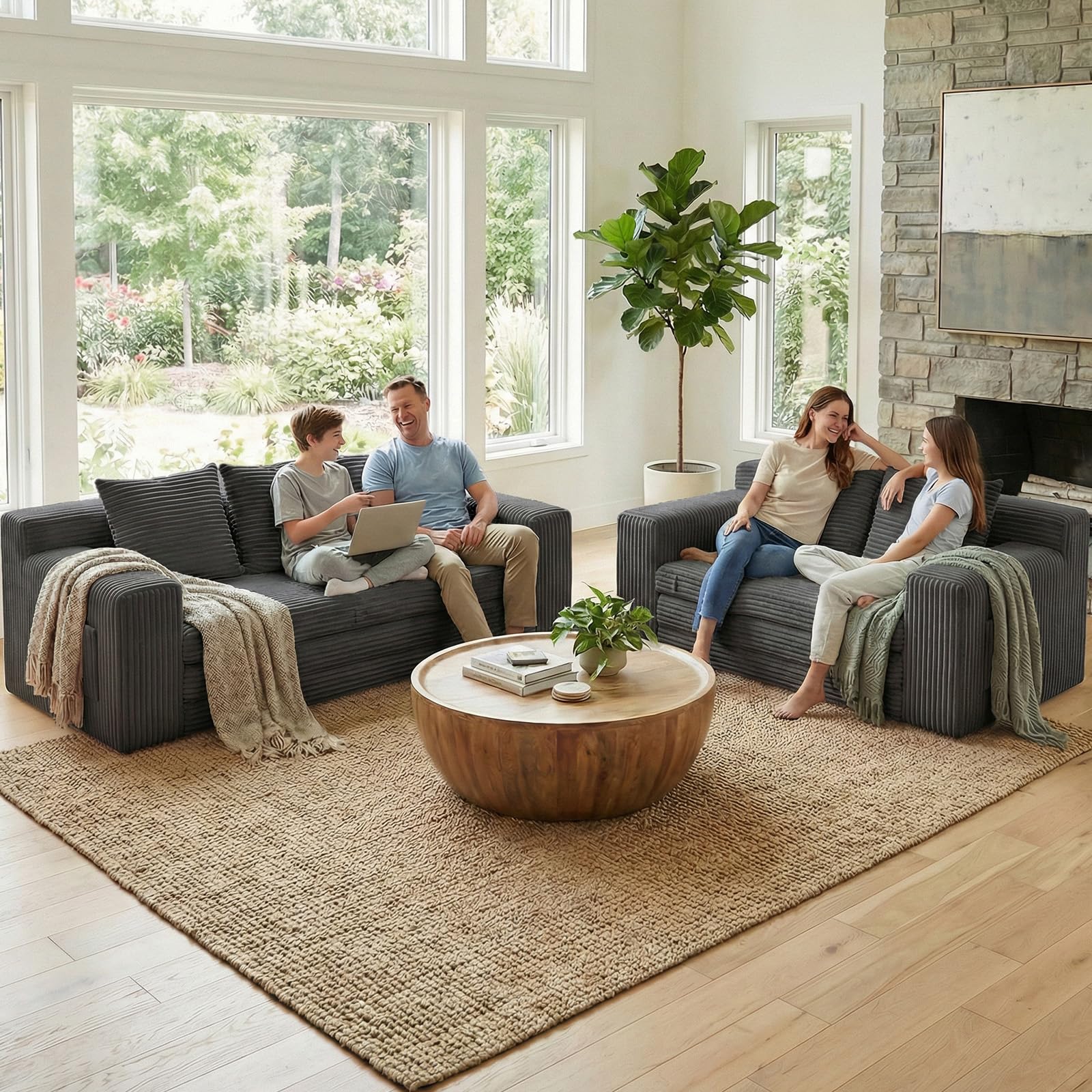 Boneless Couch,Boneless Loveseat Sleeper Sofa Bed – 3-in-1 Convertible Couch Bed - product photo