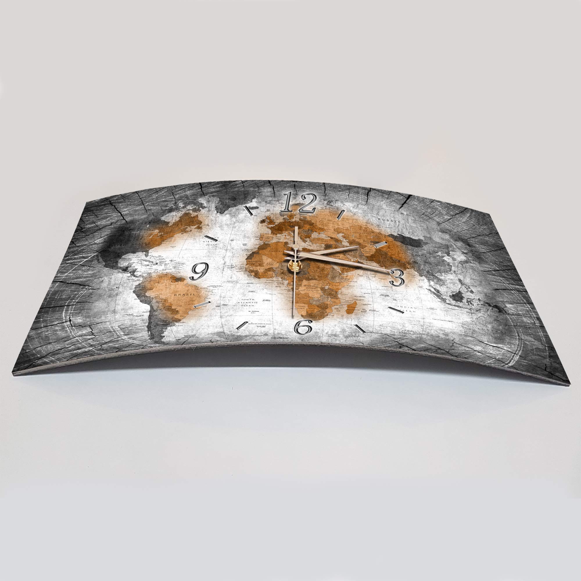 BM Funk Quarz Wanduhr Funkwanduhr Funkwanduhren Funkuhr Funkuhren kein Ticken lautlos geräuschlos leise modern ohne Tickgeräusche groß XXL Wohnzimmer Küche Digital Art Abstrakt 7829-3a
