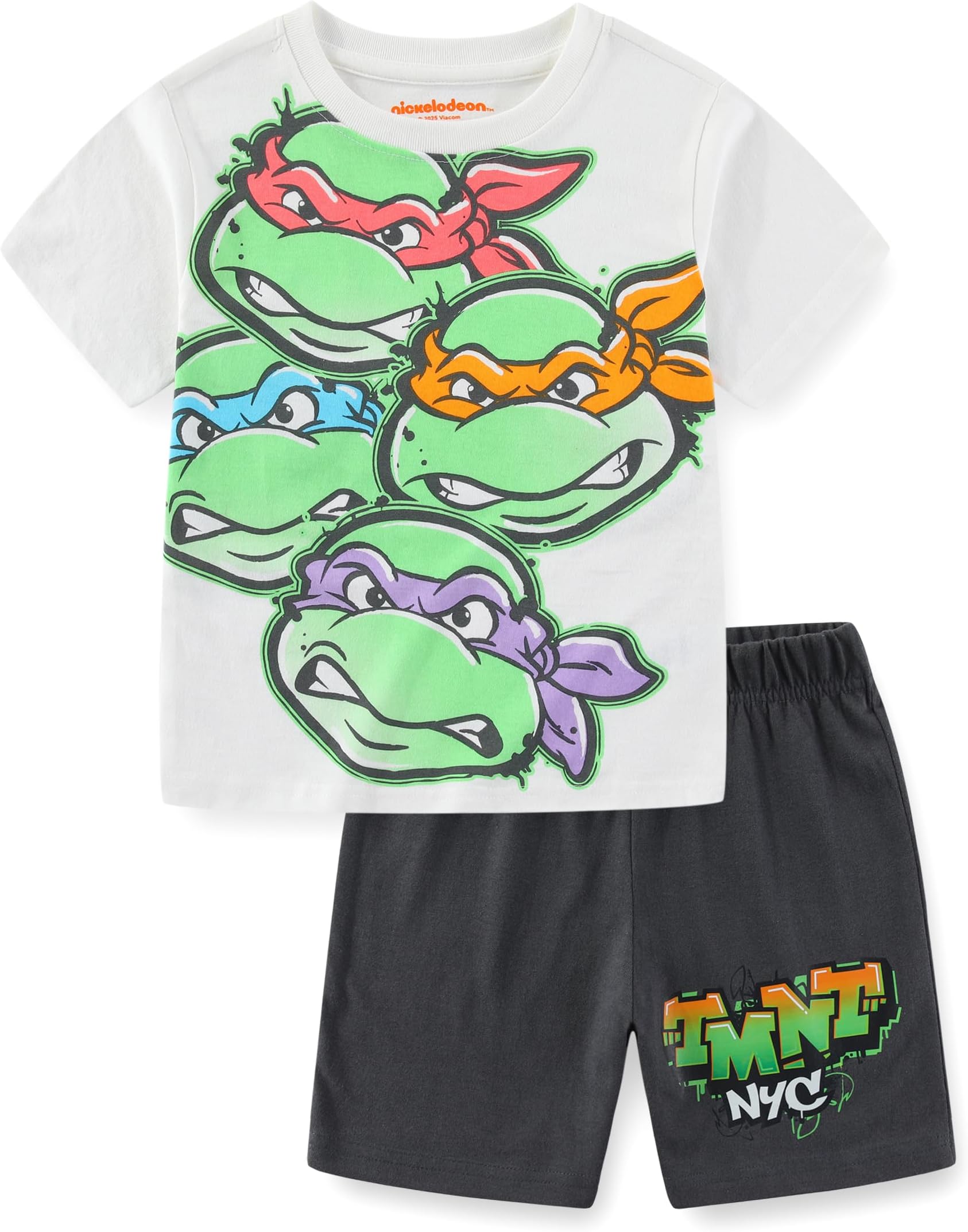 Teenage Mutant Ninja Turtles Boys Short Sleeve T-Shirt and Short Set for Toddler and Big Kids