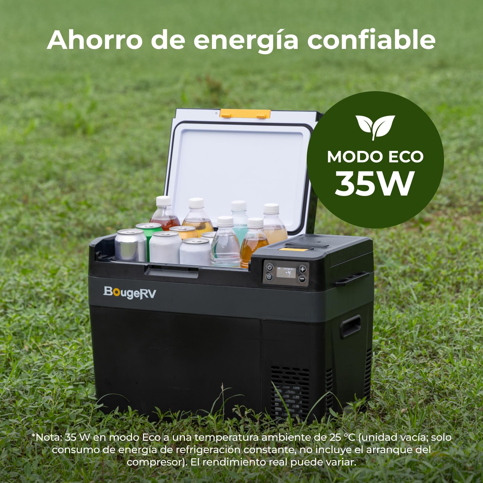 BougeRV Nevera de Compresor CRX3 28L con Batería 240Wh, APP Control, -20°C | Frigorífico Auto 12V/230V, Refrigerador Portátil, Congelador de Camping, de -20°C a 20°C, para Coche, Viajes y Exterior