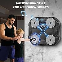 Vista 5 de Music Boxing Machine for Adults and Teens, Wall Mounted Bluetooth Smart Boxing Training Equipment with Gloves, Punching Target with Scoring Function