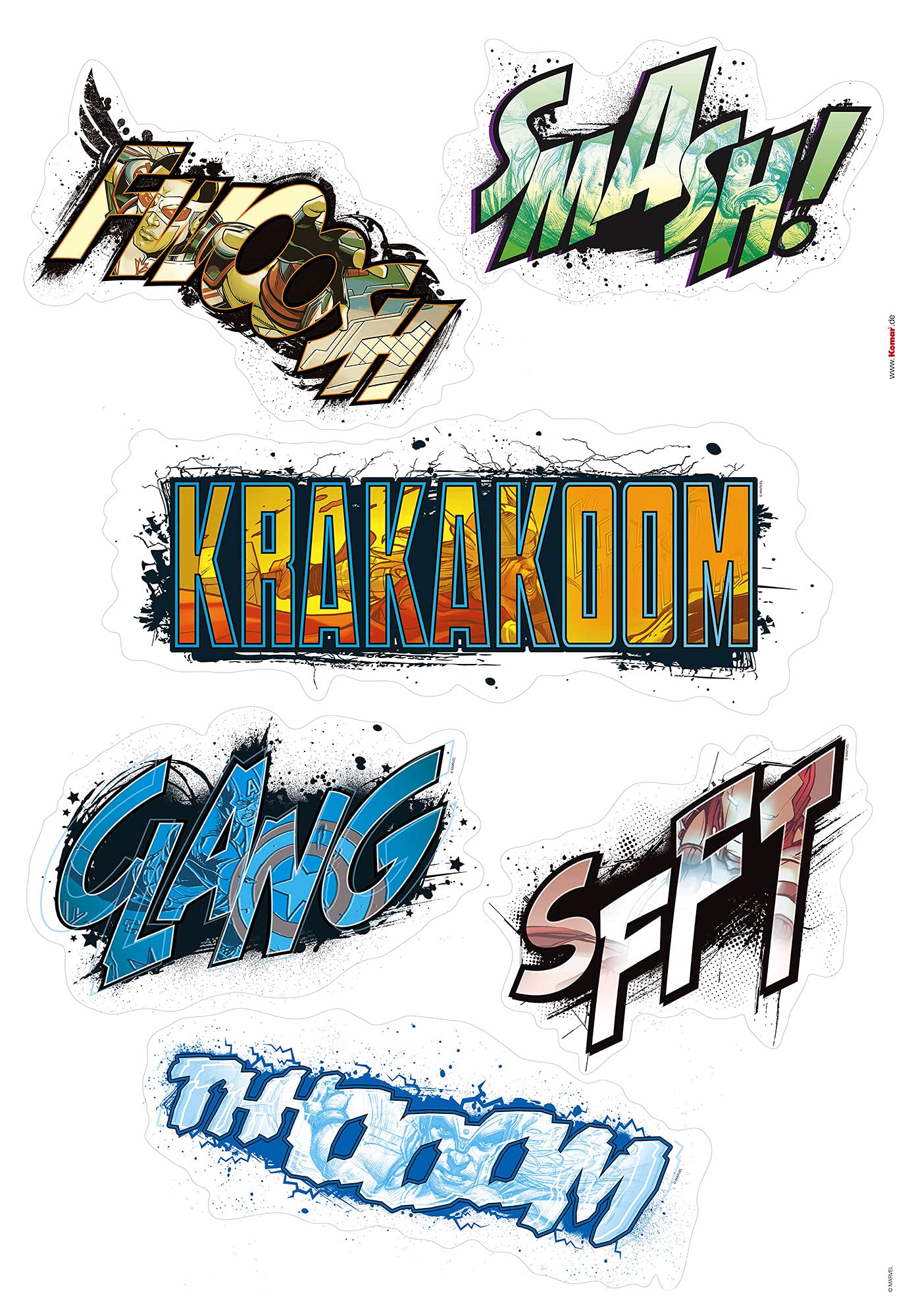 Komar Marvel Wall Tattoo Avengers Sounds, 50 x 70 cm (Width x Height), 6 Pieces, Decorative Stickers, Wall Sticker - Image 2